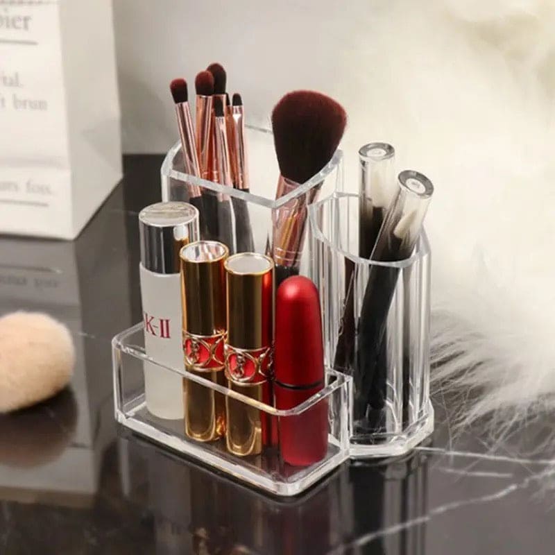 Transparent Makeup Brush Bucket, Acrylic Cosmetics Manager Jewelry Storage Box, Desktop Lipstick Makeup Brush Holder, Lipstick Nail Polish Display Holder Organizer Transparent Makeup Brush Bucket, Acrylic Cosmetics Manager Jewelry Storage Box, Desktop Lipstick Makeup Brush Holder, Lipstick Nail Polish Display Holder Organizer